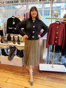 Rachel Ruffle Hem Tulle Sparkle Reversible Skirt - Taupe