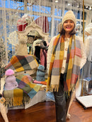 Celtic Ore Patchwork Scarf - Navy, Maroon, Grey & Orange