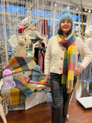 Celtic Ore Patchwork Scarf - Magenta, Teal , Orange & Lemon Yellow