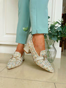 Kate Appleby "Flaxmere" Razzle Dazzle Tweed Loafer Cream