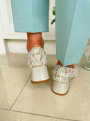 Kate Appleby "Flaxmere" Razzle Dazzle Tweed Loafer Cream