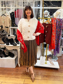 Sofia Paisley Print Shawl - Red