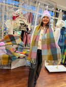 Celtic Ore Patchwork Scarf - Mustard, Purple, Green & Blue