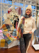 Celtic Ore Patchwork Scarf - Navy, Maroon, Grey & Orange