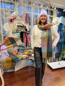 Celtic Ore Patchwork Scarf - Mustard, Purple, Green & Blue