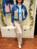 Margaux Tweed & Denim Jacket - Beige Golden