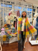 Celtic Ore Patchwork Scarf - Magenta, Teal , Orange & Lemon Yellow