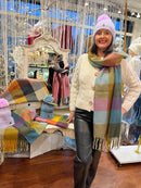 Celtic Ore Patchwork Scarf - Mustard, Purple, Green & Blue