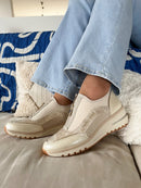 Marco Tozzi Cream Wedge Trainer 2 24780 45 402