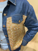 Margaux Tweed & Denim Jacket - Beige Golden