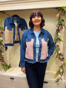 Margaux Tweed & Denim Jacket - Pink