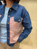 Margaux Tweed & Denim Jacket - Pink