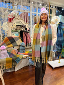 Celtic Ore Patchwork Scarf - Mustard, Purple, Green & Blue