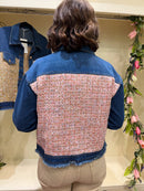 Margaux Tweed & Denim Jacket - Pink