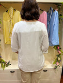 Alora Blouse with Scarf - White