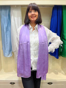 Ava Long Silk- Feel Scarf - Purple