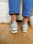 Redz Silver Laced Wedge Trainers - 6G20602K05