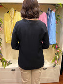 Alora Blouse with Scarf - Black