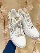 Marco Tozzi White & Gold Flower Trainer 2-23720-46 197