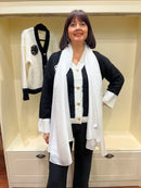 Ava Long Silk- Feel Scarf - White