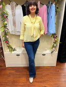 Alora Blouse with Scarf - Lemon