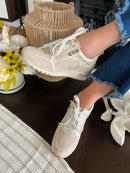 Marco Tozzi Cream & Gold Trainer 2-23767-45 40c