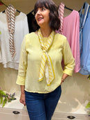 Alora Blouse with Scarf - Lemon