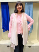 Ava Long Silk Feel Scarf - Blush Pink