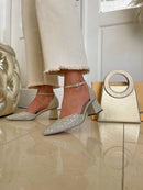 Menbur 24873 Oro Gold Glitter Iridescent Crystal Sandal