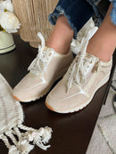 Marco Tozzi Cream & Gold Trainer 2-23767-45 40c