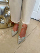 Menbur 24873 Oro Gold Glitter Iridescent Crystal Sandal