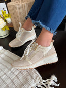 Marco Tozzi Cream & Gold Trainer 2-23767-45 40c