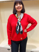 Jane Square Scarf- White & Black