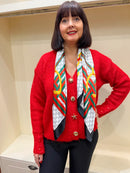 Jane Square Scarf- White & Black