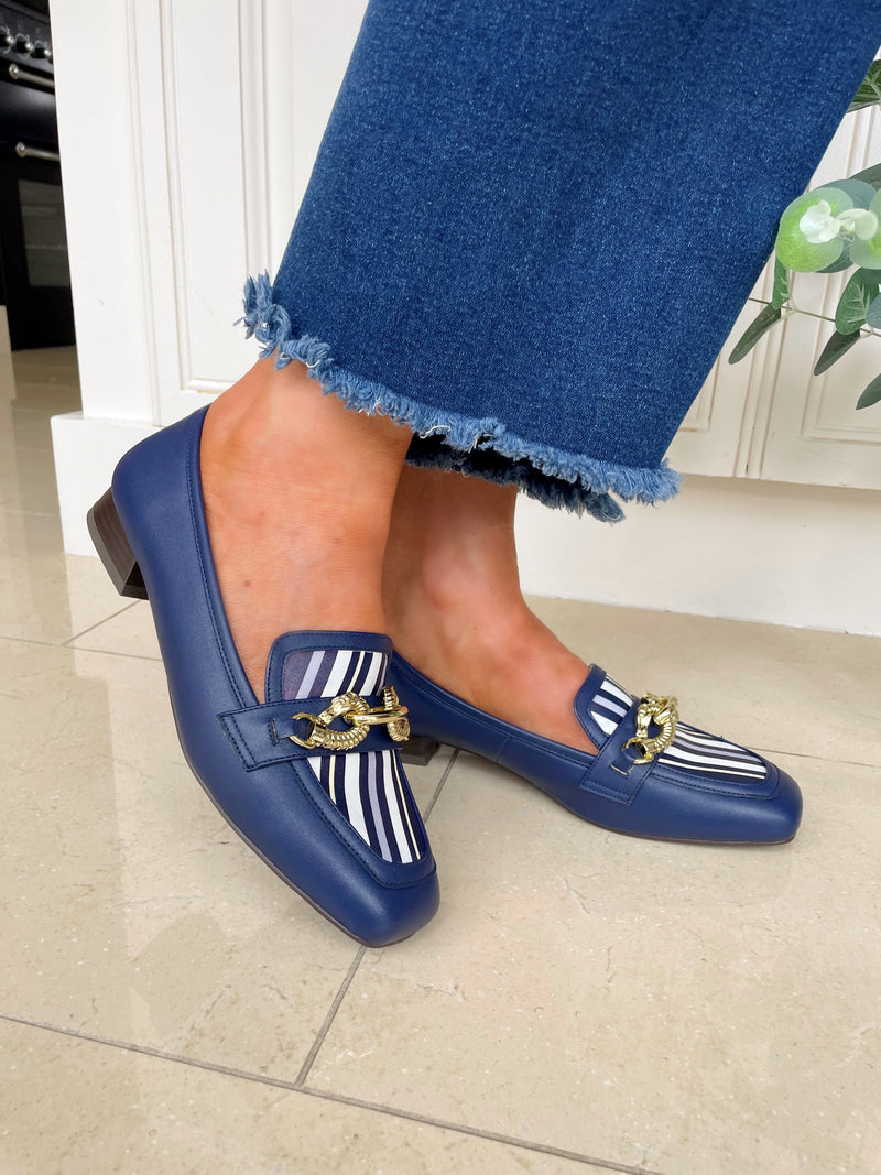 Dancing Matilda "Armada Enlace" Navy Stripe Loafer