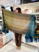 Celtic Ore Herringbone Scarf - Olive Green, Teal & Taupe