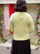 Lemon Scallop Edge & Pearl Cardi