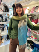 Celtic Ore Herringbone Scarf - Olive Green, Teal & Taupe