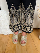 XTI Gold Metallic Woven Wedge Sandal 145332