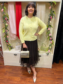 Lemon Scallop Edge & Pearl Cardi