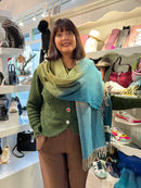 Celtic Ore Herringbone Scarf - Olive Green, Teal & Taupe