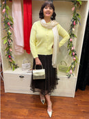 Lemon Scallop Edge & Pearl Cardi