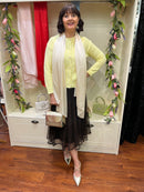 Lemon Scallop Edge & Pearl Cardi