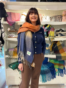 Celtic Ore Herringbone Scarf - Navy, Camel & Orange