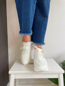 Kate Appleby Ahaura Wedge Trainers - Porcelain