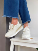 Kate Appleby Ahaura Wedge Trainers - Porcelain