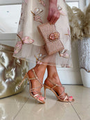 Menbur 25187 Rose Gold Crystal Knot Sandal