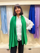 Ava Long Silk- Feel Scarf - Electric Green