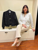 Sierra Tweed Bomber Jacket - Cream