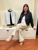 Sierra Tweed Bomber Jacket - Black